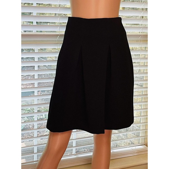 Alfani Woman Sz 12 Black Pleated A Line Short Skirt Side Zip Up Closure NWT - Picture 8 of 15